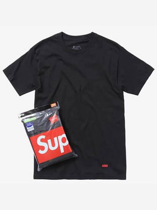 Hanes Tagless T Shirts Black 3 Pack - SUPREME - BALAAN 1