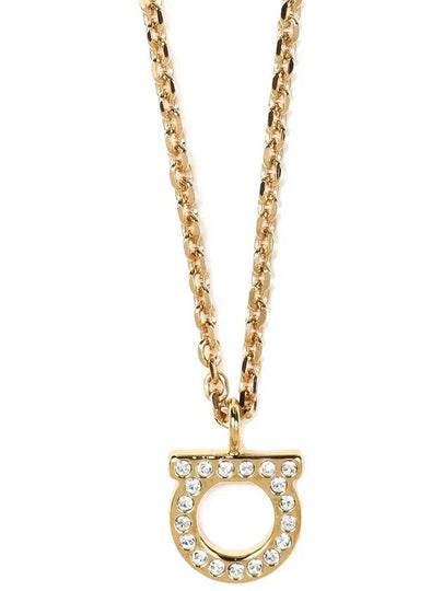 Gancini Crystal Necklace Gold - SALVATORE FERRAGAMO - BALAAN 2