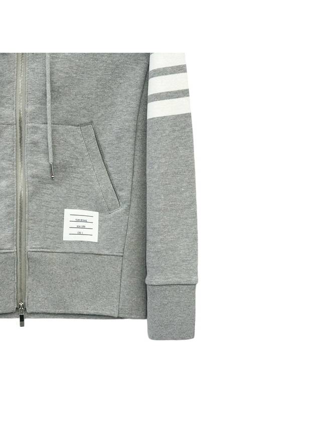 Engineered 4 Bar Diagonal Zip Up Hoodie Light Grey - THOM BROWNE - BALAAN 5