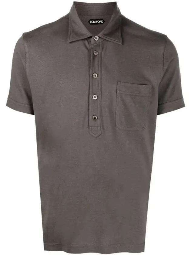 Pocket PK Shirt Gray - TOM FORD - BALAAN.
