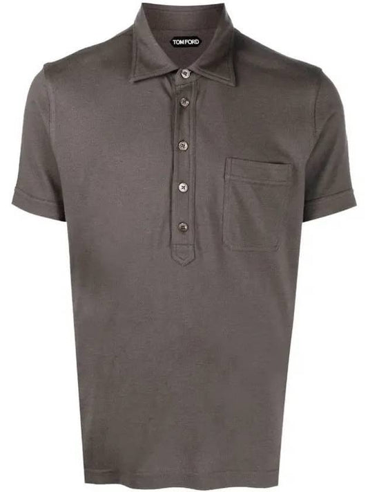 Pocket PK Shirt Gray - TOM FORD - BALAAN.