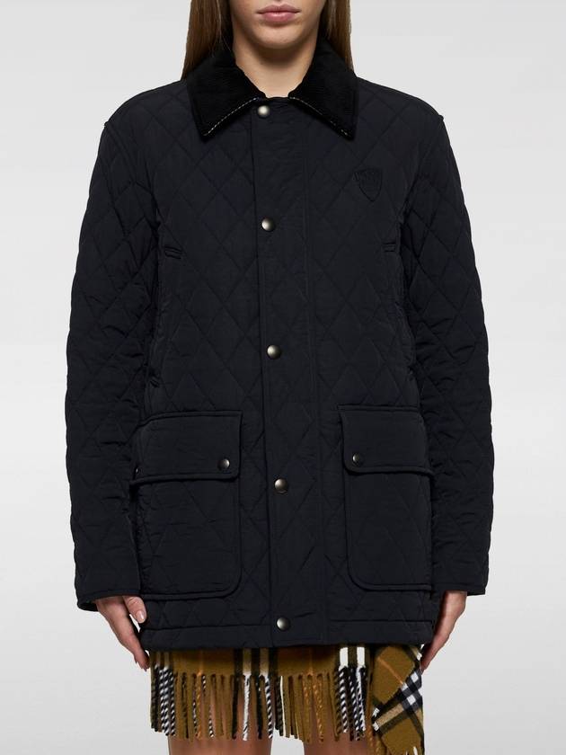 Barn Corduroy Collar Quilted Jacket Black - BURBERRY - BALAAN 2