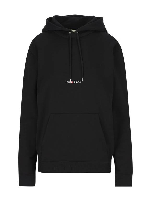 Signature Logo Hooded Top Black - SAINT LAURENT - BALAAN 2