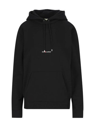 Signature Logo Hooded Top Black - SAINT LAURENT - BALAAN 2