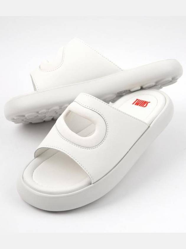 Twins Textile Leather Slide Slipper White - CAMPER - BALAAN 2