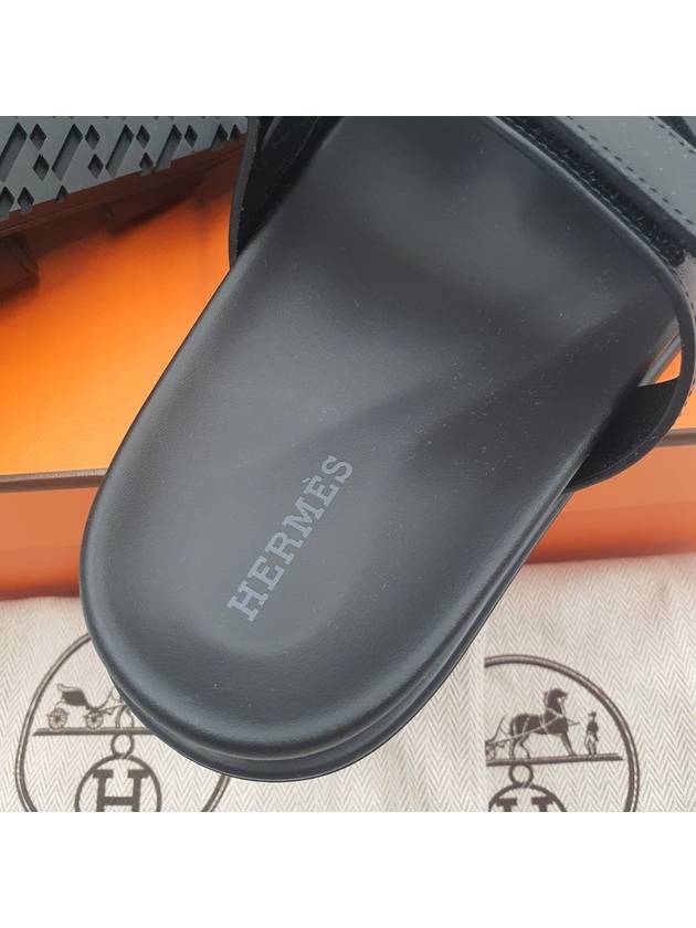 Chypre Leather Sandals Black - HERMES - BALAAN 6