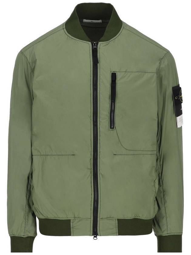 Skin Touch Nylon Garment Dyed Bomber Jacket Green - STONE ISLAND - BALAAN 1