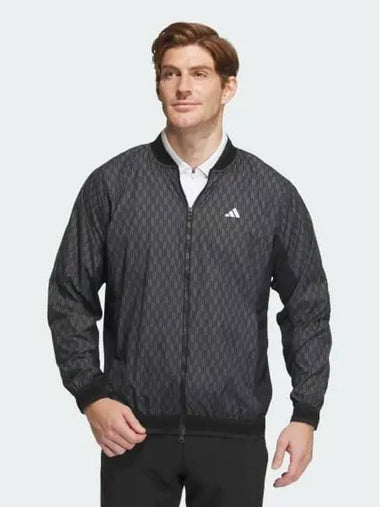 Lightweight Printed Woven Jacket Men s Golf Carbon Black 6665 693469 - ADIDAS - BALAAN 1