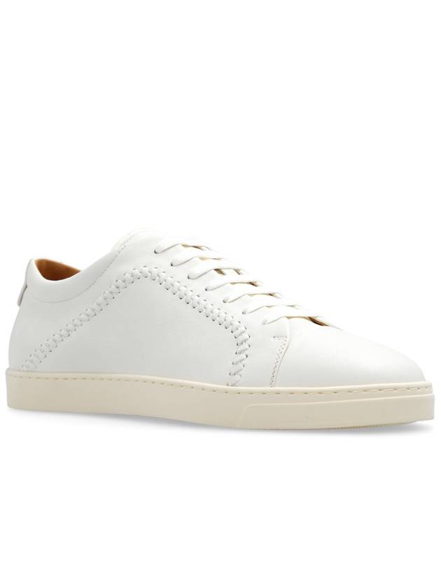 Giorgio Armani Leather Sneakers, Men's, Cream - GIORGIO ARMANI - BALAAN 4