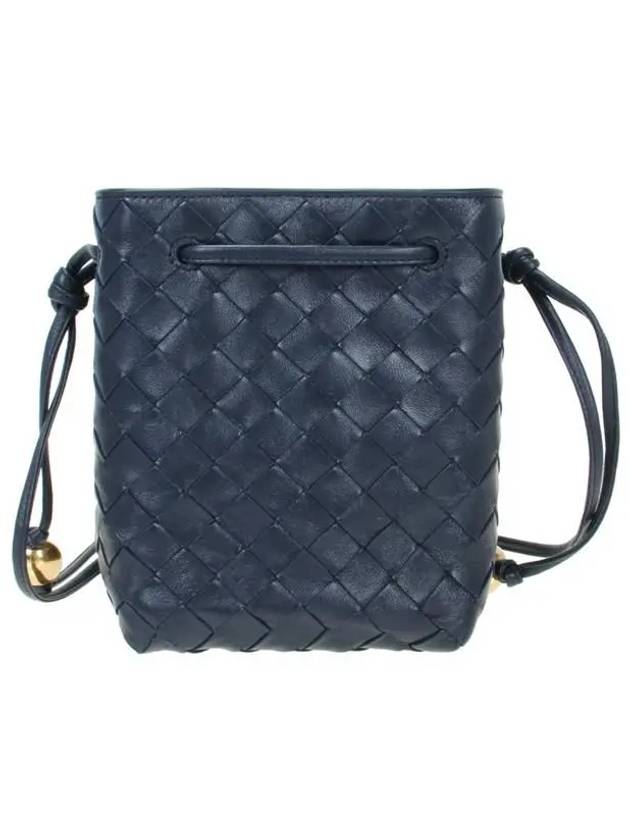 Intrecciato Small Bucket Bag Navy - BOTTEGA VENETA - BALAAN 2