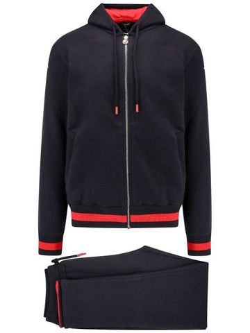 Cotton Contrasting Bands Tracksuit Black - KITON - BALAAN 1