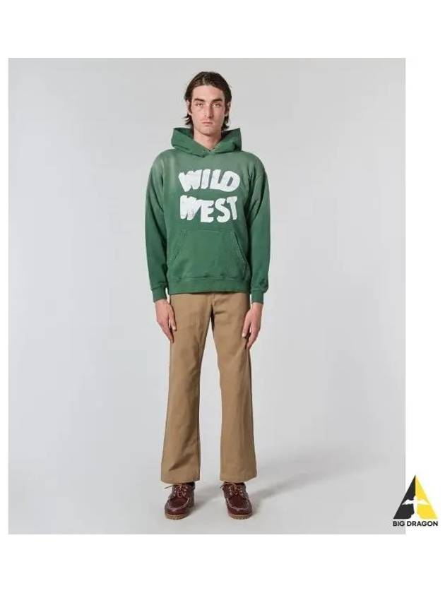 ONE OF THESE DAYS U WILD WEST HOODED SWEATSHIRT OLIVE GREEN - SMR DAYS - BALAAN 1