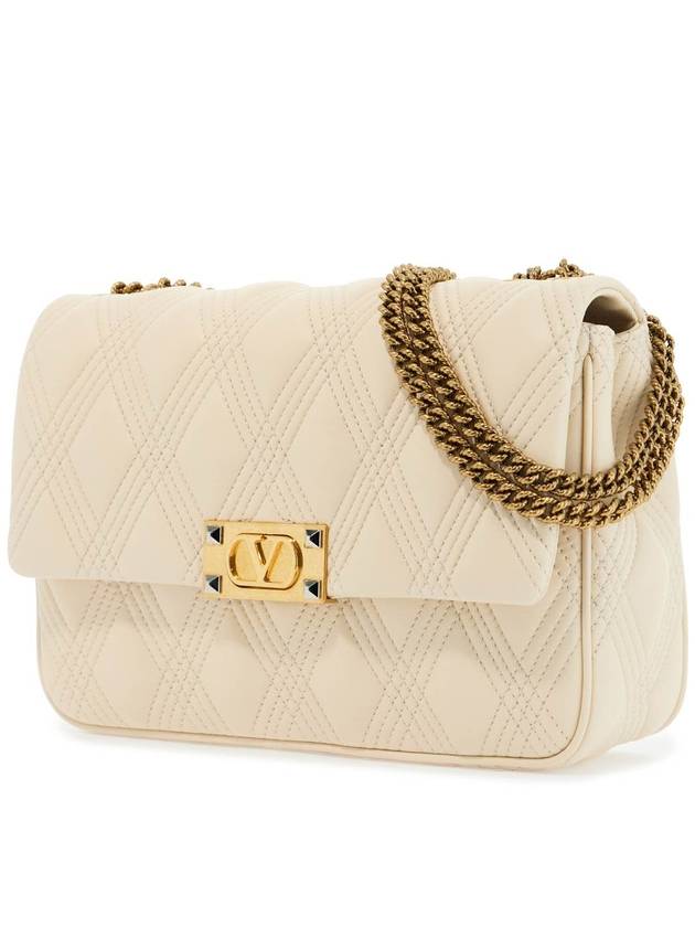 quilted shoulder bag butter white with golden chain - VALENTINO - BALAAN 3