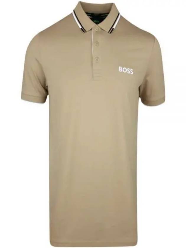 Paddy Striped Cotton Polo Shirt Camel - HUGO BOSS - BALAAN 2