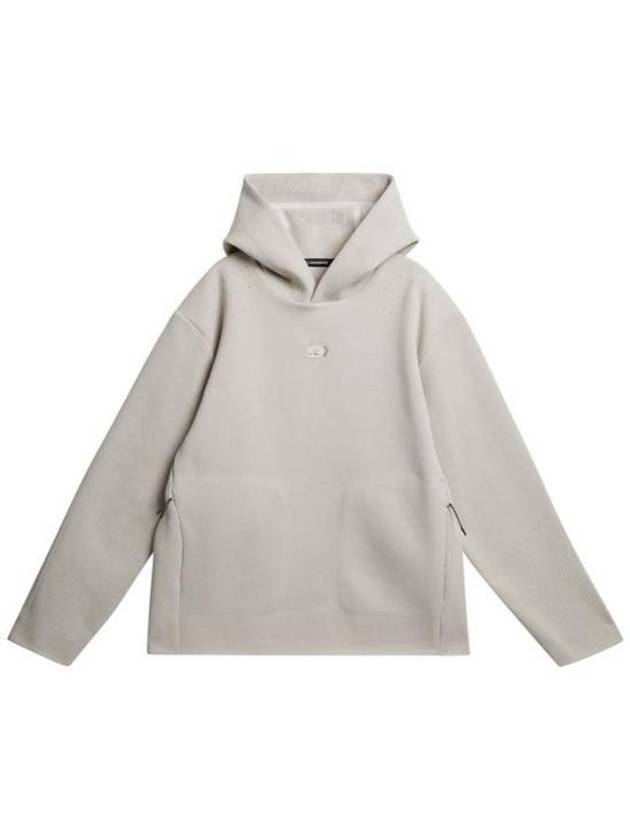 Men's Matt Tech Knit Hoodie Moonbeam - J.LINDEBERG - BALAAN 2