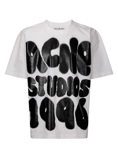 Spray Logo Print Short Sleeve T-Shirt White - ACNE STUDIOS - BALAAN 2