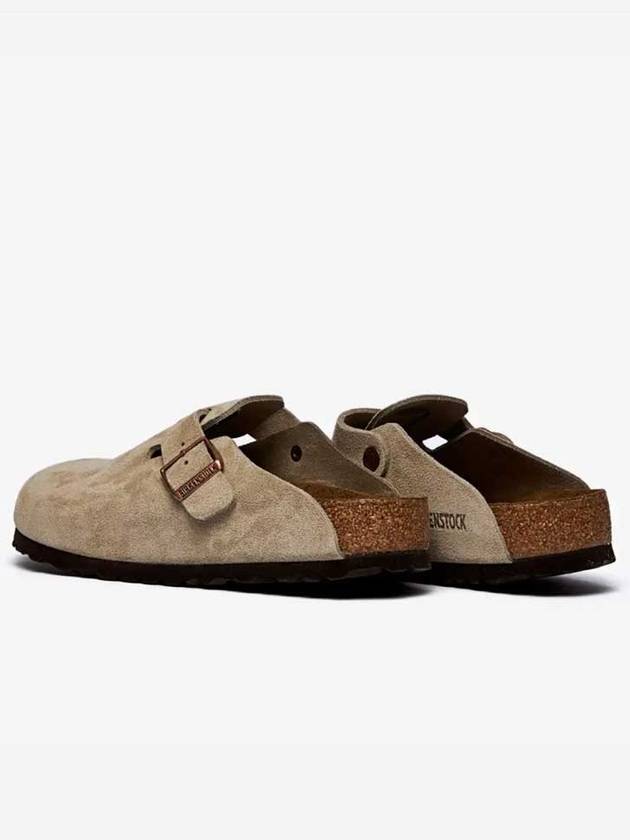 Boston Soft Footbed Suede Leather Sandals Taupe - BIRKENSTOCK - BALAAN 5