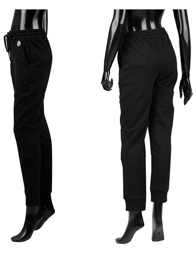 Women's Logo Patch Jogger Track Pants Black - MONCLER - BALAAN.
