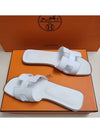 Oran Calfskin Slippers Blanc - HERMES - BALAAN 3