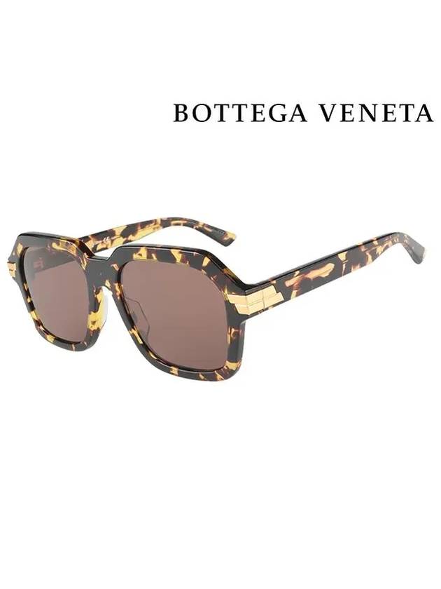 Eyewear Big Square Leopard Sunglasses Yellow Brown - BOTTEGA VENETA - BALAAN 2