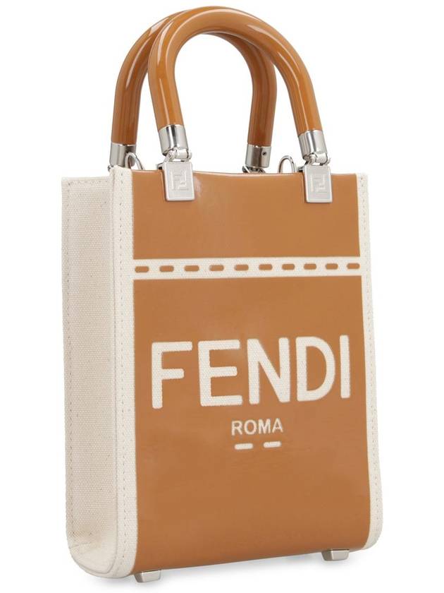 Sunshine Shopper Small Tote Bag Brown - FENDI - BALAAN 4