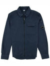 Emerized Gabardine Overshirt Zip-Up Jacket Navy - CP COMPANY - BALAAN 2