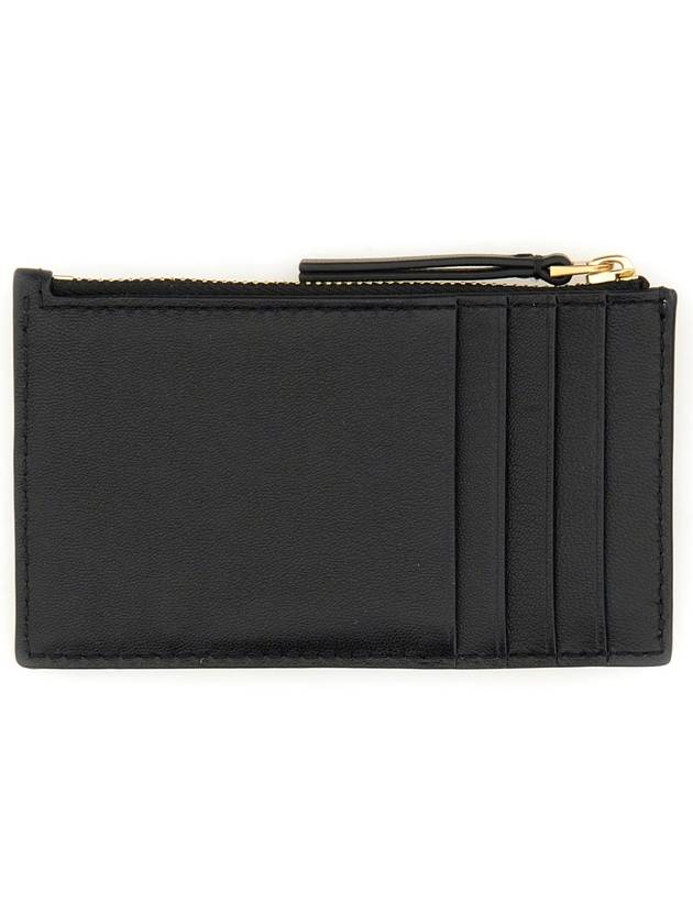 Kira Chevron Zipper Card Wallet Black - TORY BURCH - BALAAN 3