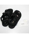 CC Logo Velcro Suede Kidskin Sandals Black - CHANEL - BALAAN.