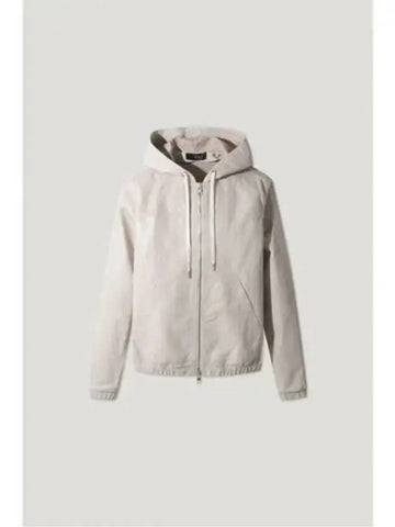 DENZEL Lambskin leather zip up hoodie jumper SAND - IRO - BALAAN 1