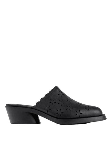 Bonnie Cutout Flower Leather Mule Black - CAMPER - BALAAN 1