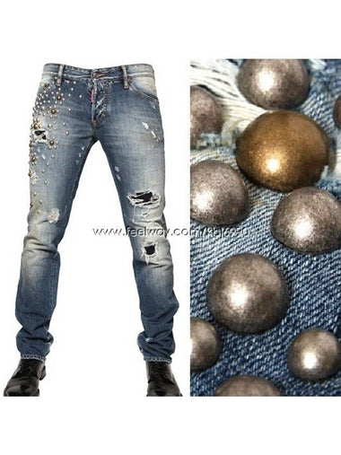 Men's Bubble Stud Point Jeans S71LA0516 - DSQUARED2 - BALAAN 1