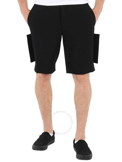 Men's Panel Detail Wool Shorts Black - BURBERRY - BALAAN 2