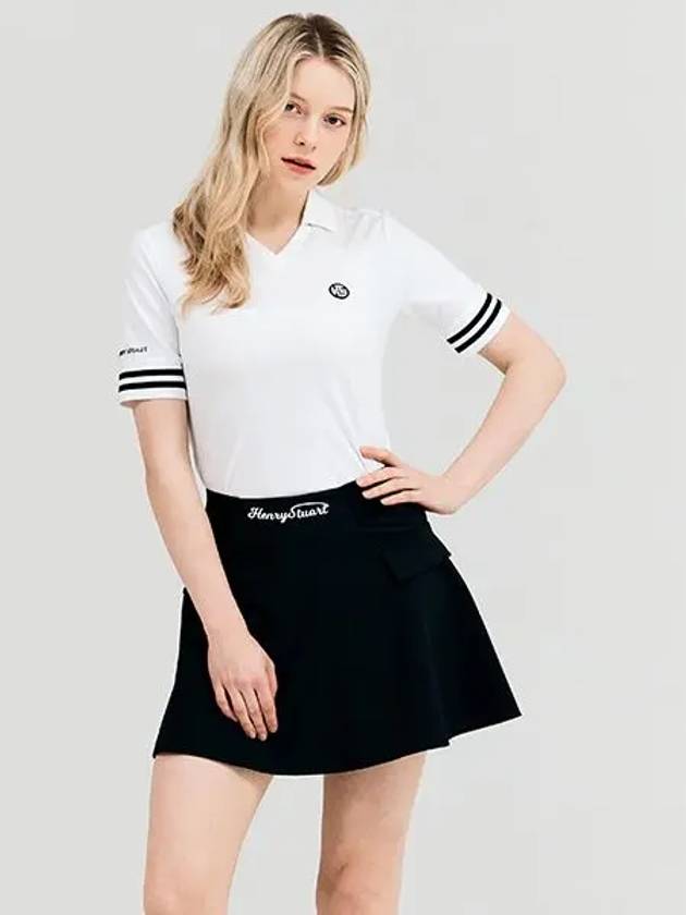 Golf Wide Banding Flare Skirt Black - HENRY STUART - BALAAN 1