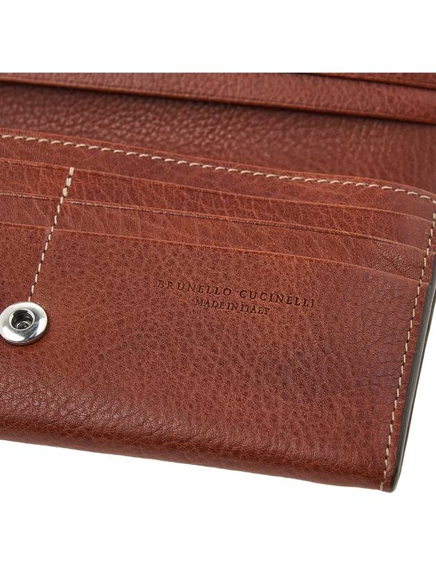 Leather Logo Long Wallet Brown - BRUNELLO CUCINELLI - BALAAN 9