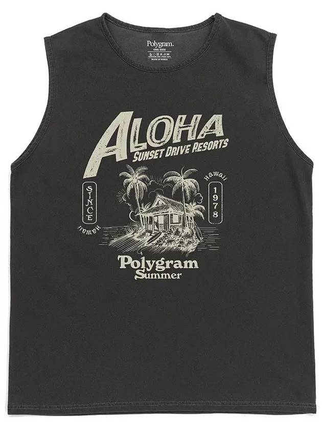 ALOHA PIGMENT DYED SLEEVELESS BLACK - POLYGRAM - BALAAN 3