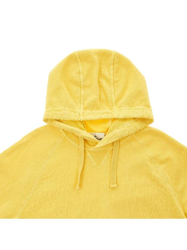 Men's Waffen Patch OLD Treatment Cotton Hoodie Yellow - STONE ISLAND - BALAAN 4