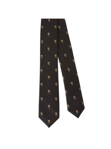 Skull Polka Dot Tie Black - ALEXANDER MCQUEEN - BALAAN 1