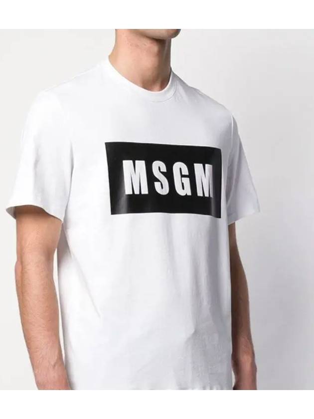 Box Logo Print Short Sleeve T-Shirt White - MSGM - BALAAN 5