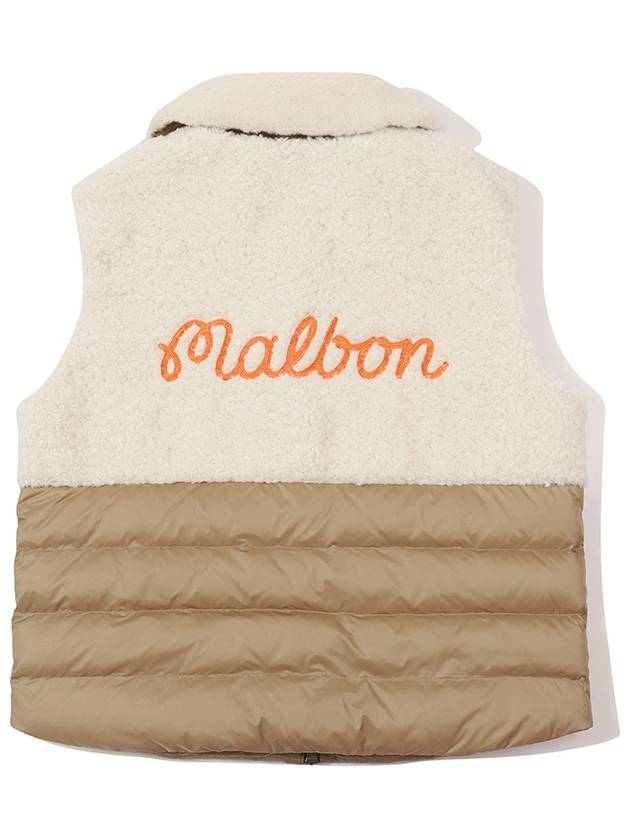 Fleece Hybrid Down Vest BEIGE WOMAN - MALBON GOLF - BALAAN 2