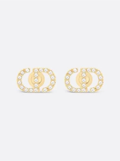 Petit CD Crystal Mini Stud Earrings Gold - DIOR - BALAAN 2