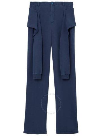 Burberry Muted Navy Reconstructed Tailored Cotton Trousers Brand Size 50 Waist Size 34.3 - BURBERRY - BALAAN 1