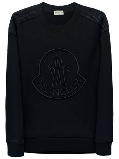 Embroidered Logo Sweatshirt Black - MONCLER - BALAAN 1