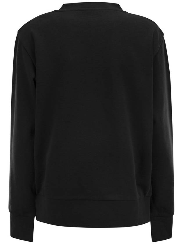 Crystal Logo Sweatshirt Black - MONCLER - BALAAN 3