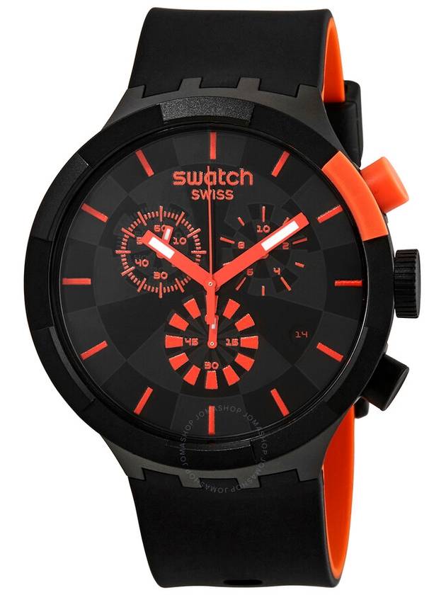 Swatch Checkpoint Red Chronograph Quartz Unisex Watch SB02B402 - SWATCH - BALAAN 1