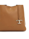 Logo Mini Leather Tote Bag Brown - TOD'S - BALAAN 10