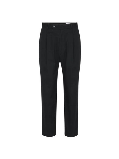 Tapered One Tuck Slacks Black - SOLEW - BALAAN 2