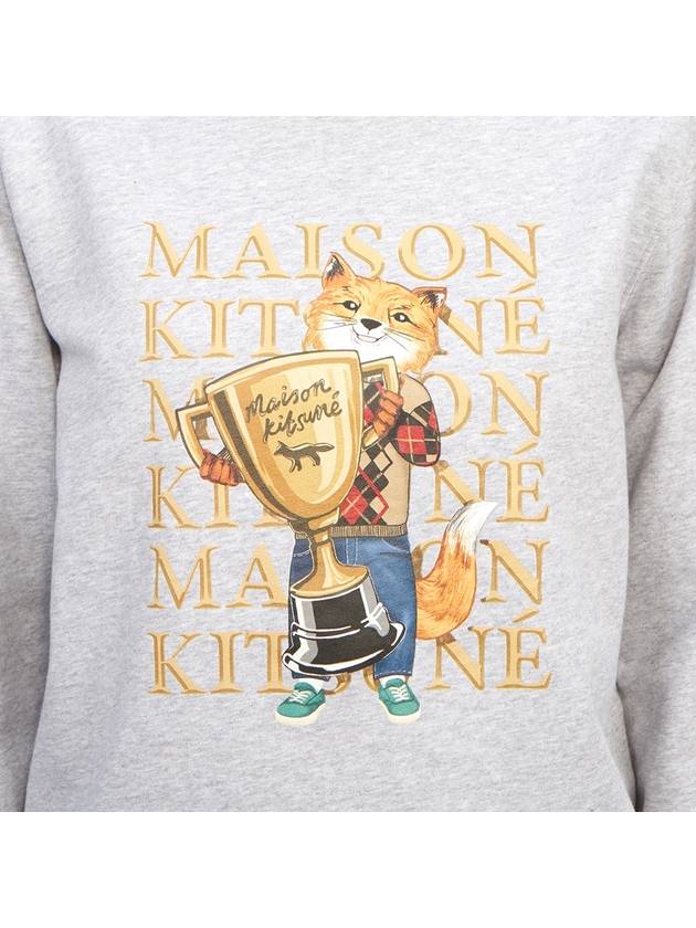 Fox Champion Print Sweatshirt Grey - MAISON KITSUNE - BALAAN 9