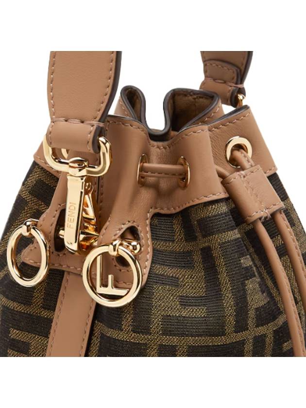 Mon Tresor FF Mini Fabric Bucket Bag Brown - FENDI - BALAAN 5