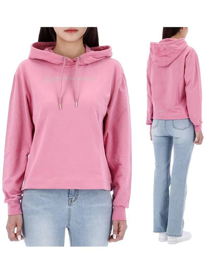 Women's Logo Hoodie Pink - EMPORIO ARMANI - BALAAN 2