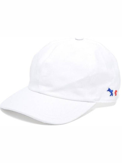 Tricolor Fox Patch Cotton Ball Cap White - MAISON KITSUNE - BALAAN 2